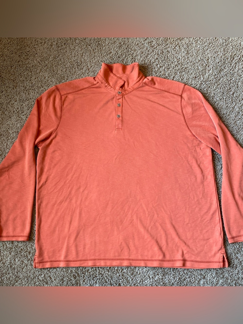 Paradise Collection Polo Shirt Men's XXL Orange Long Sleeved Modal Soft Casual
